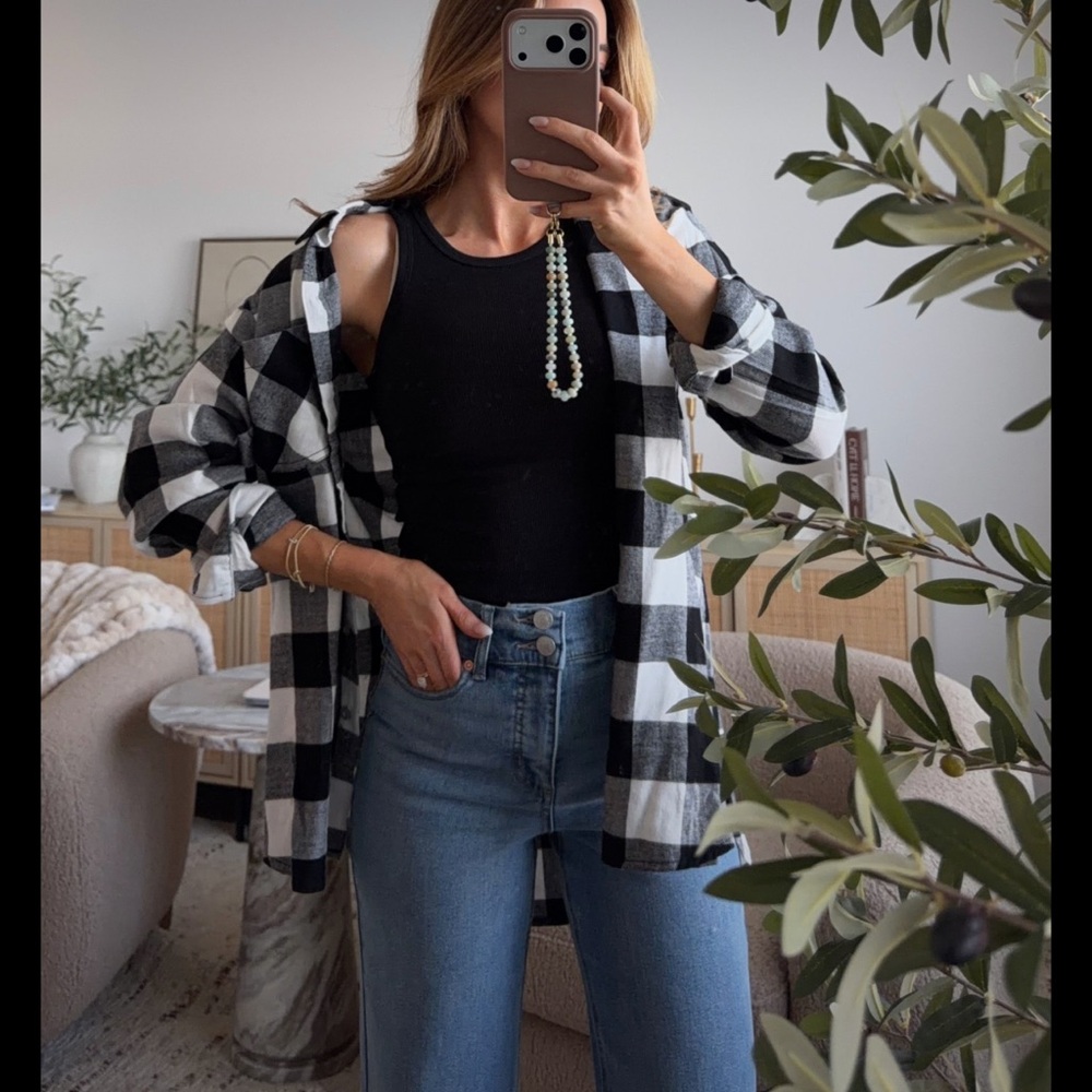 Womens checkered button down shirt